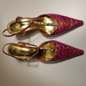 J. Renee (Brinda) Leather Heels Fine Crystals